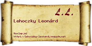 Lehoczky Leonárd névjegykártya