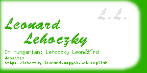 leonard lehoczky business card